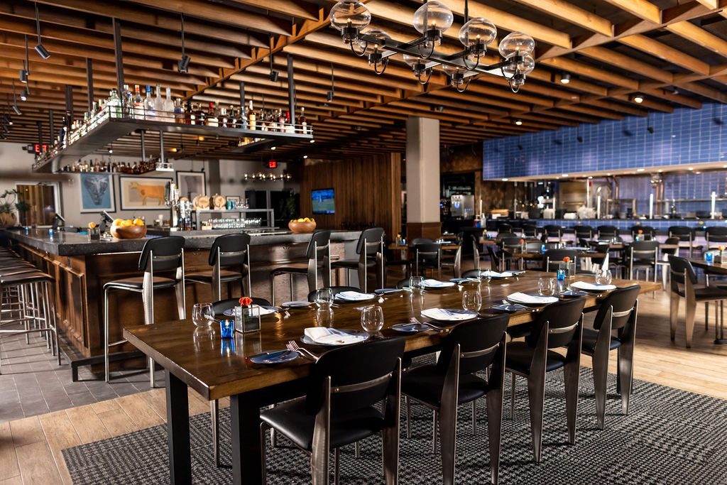 The full Knife dining room set for a private event