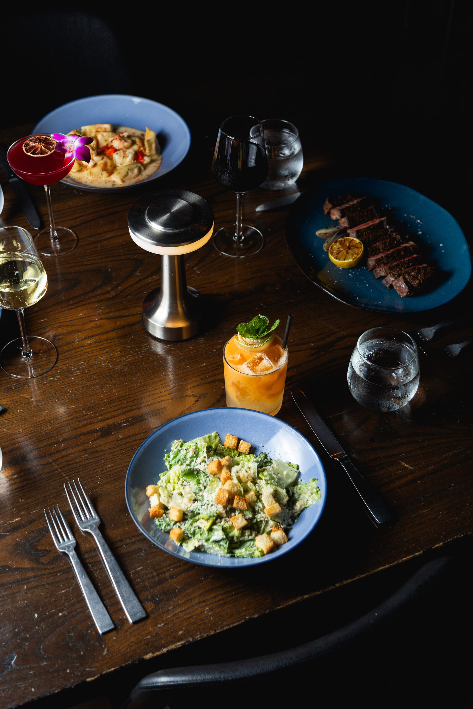 A private table set for a medical education dinner